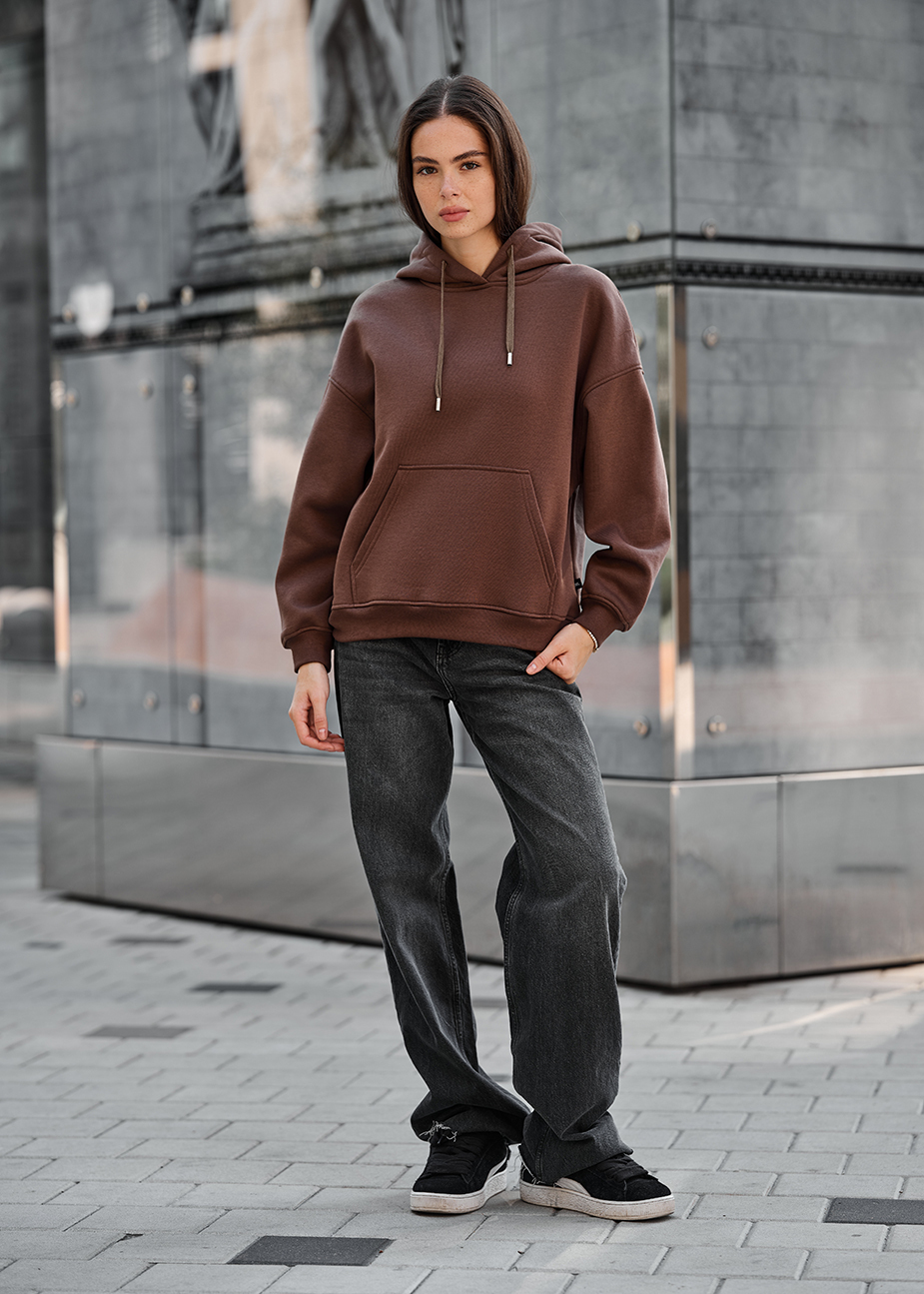 Hanorac de damă Staff mi brown oversize fleece