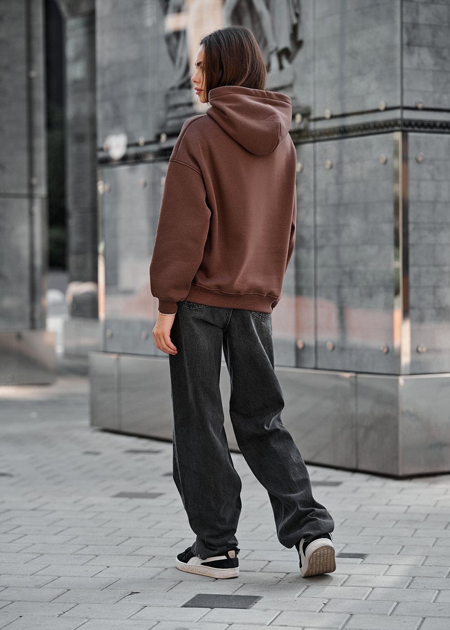 Hanorac de damă Staff mi brown oversize fleece