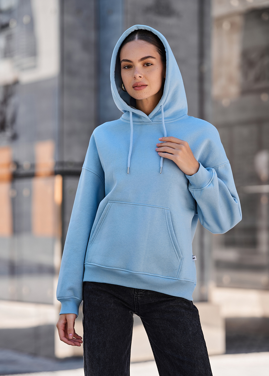 Hanorac de damă Staff mi light blue oversize fleece
