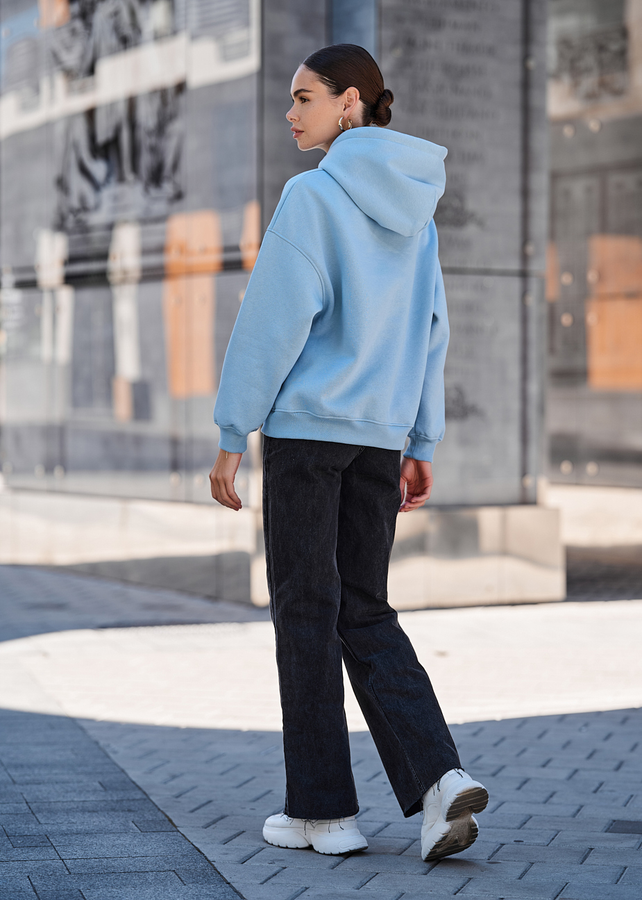 Hanorac de damă Staff mi light blue oversize fleece