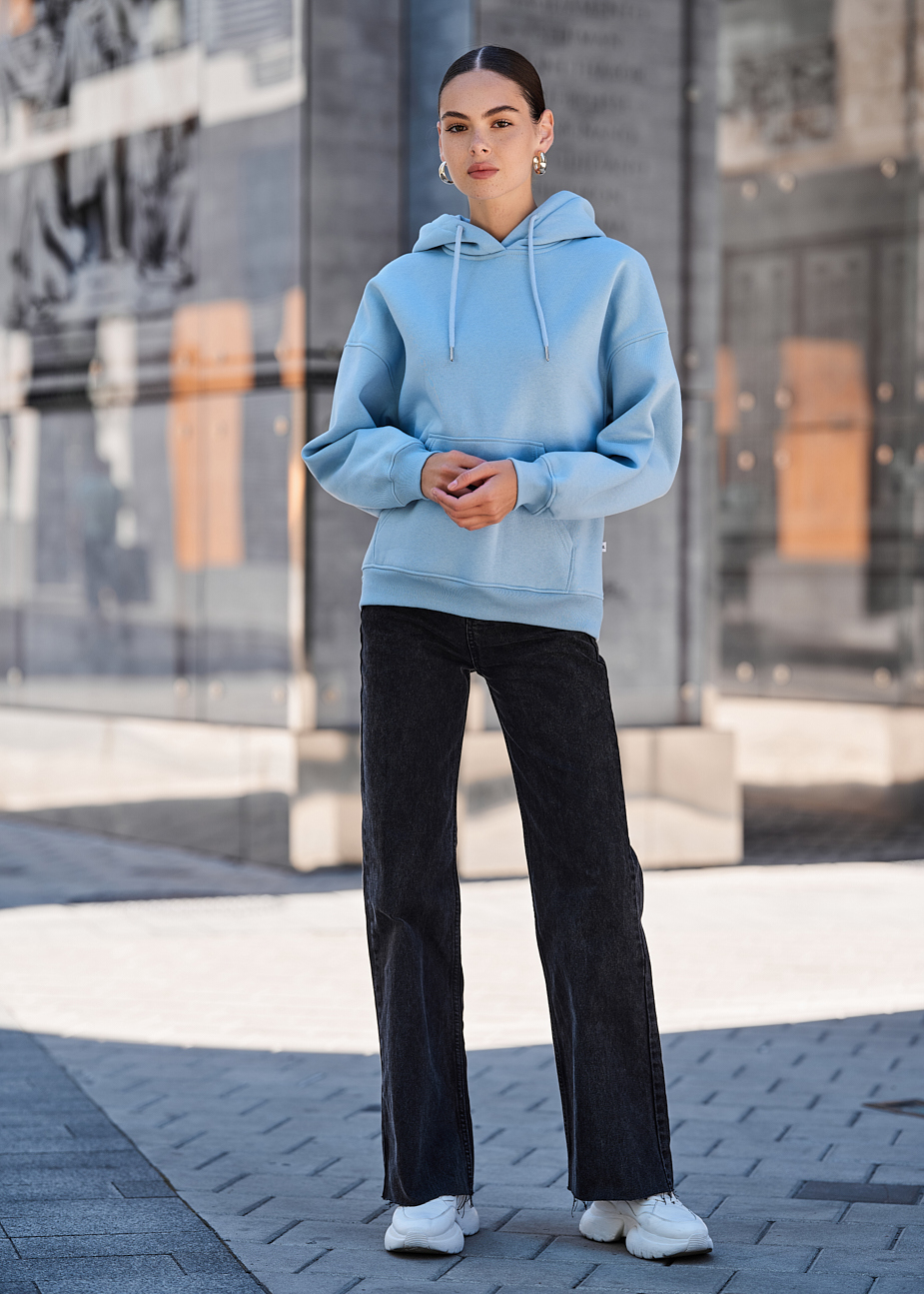Hanorac de damă Staff mi light blue oversize fleece