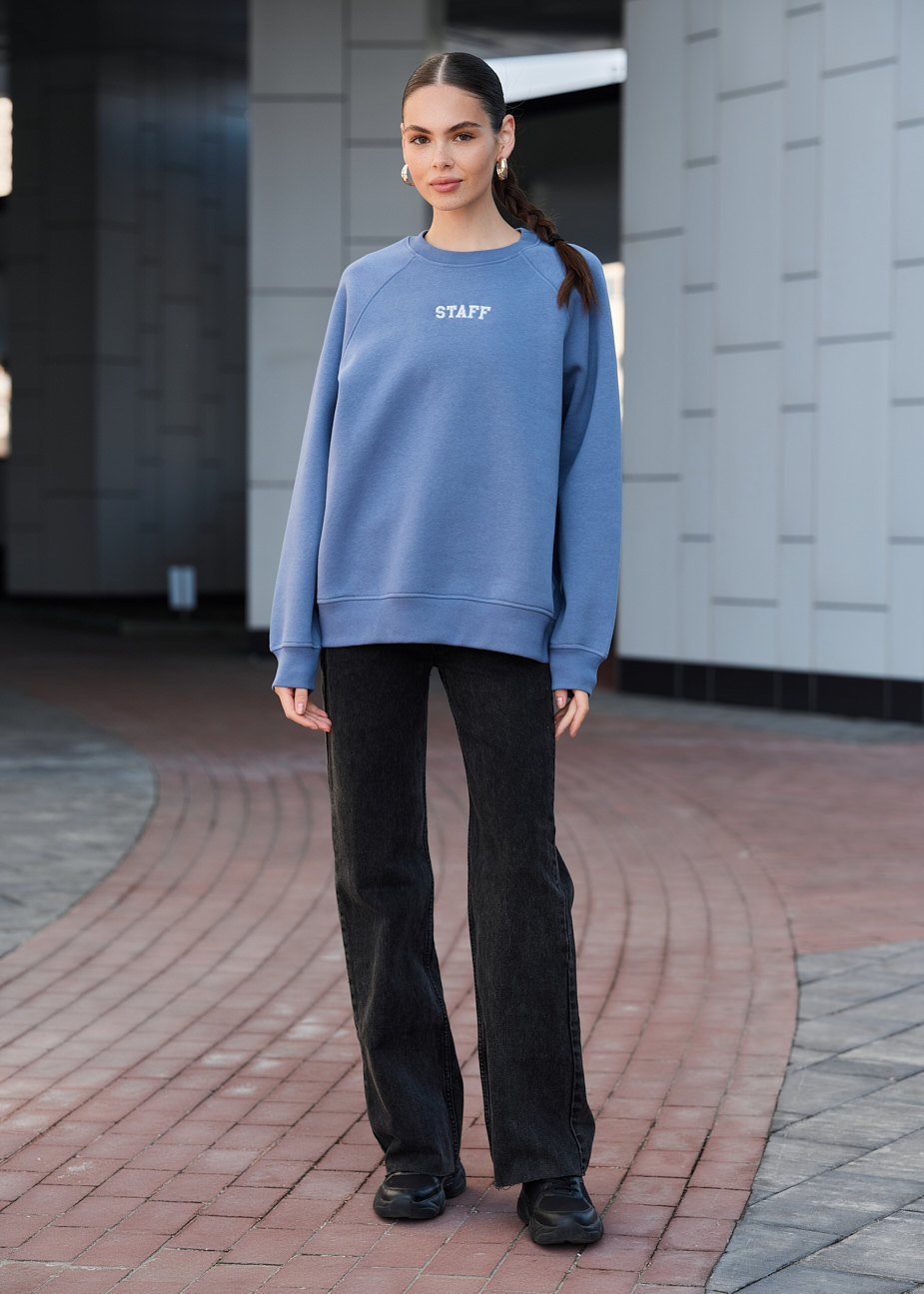 Bluză de trening de damă Staff blue logo oversize fleece