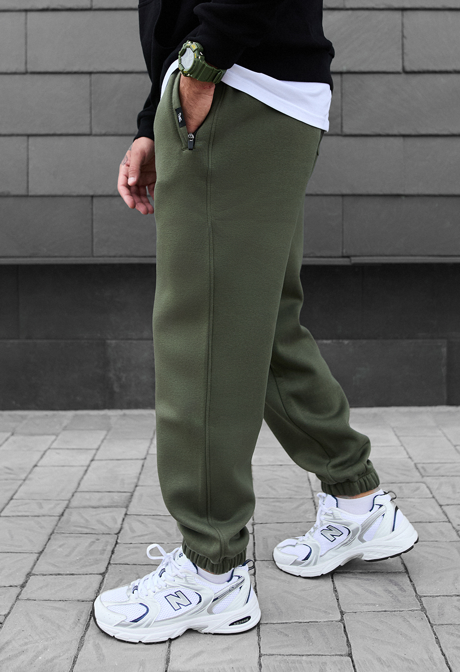 Pantaloni de trening Staff dexo khaki fleece