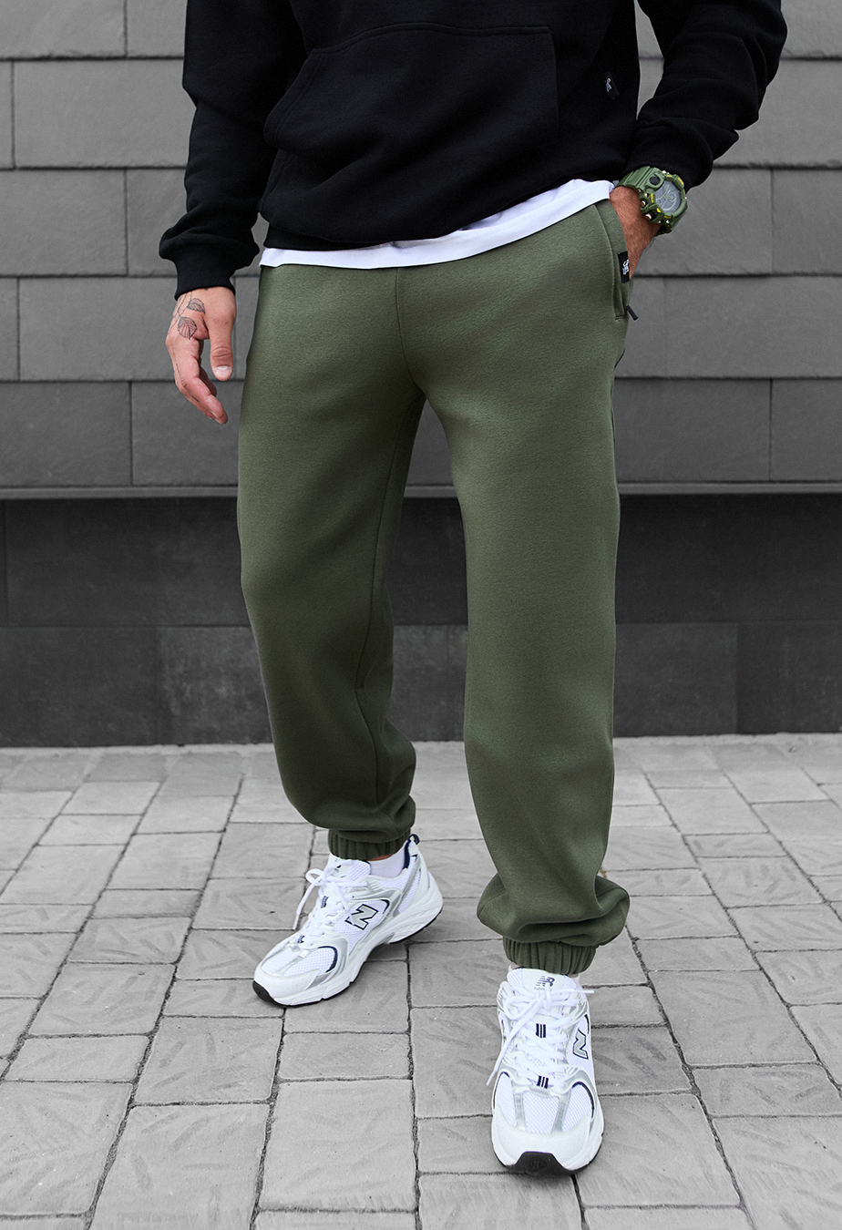 Pantaloni de trening Staff dexo khaki fleece