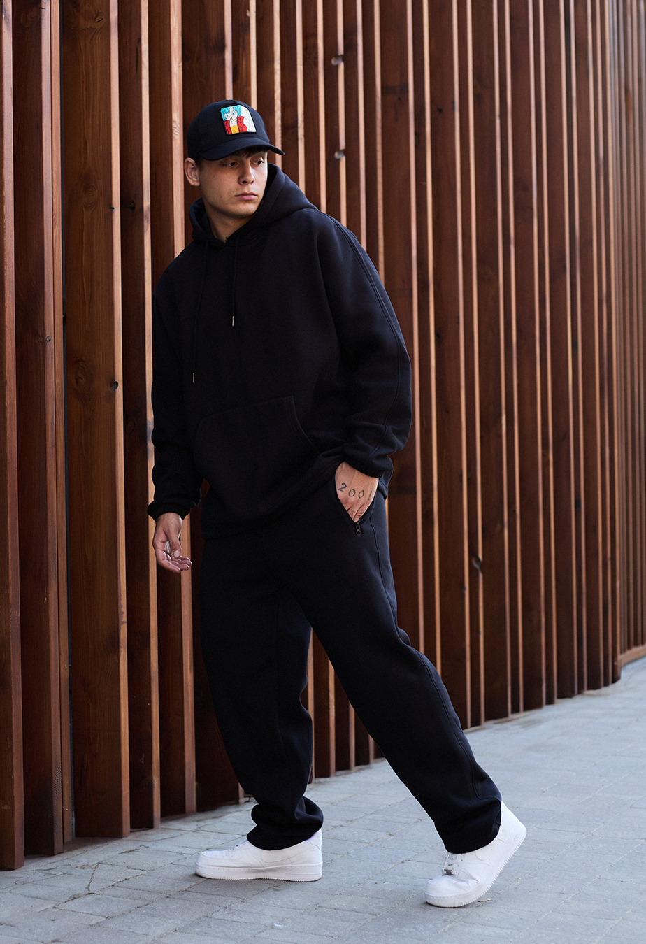 Costum de trening Staff blr black oversize fleece