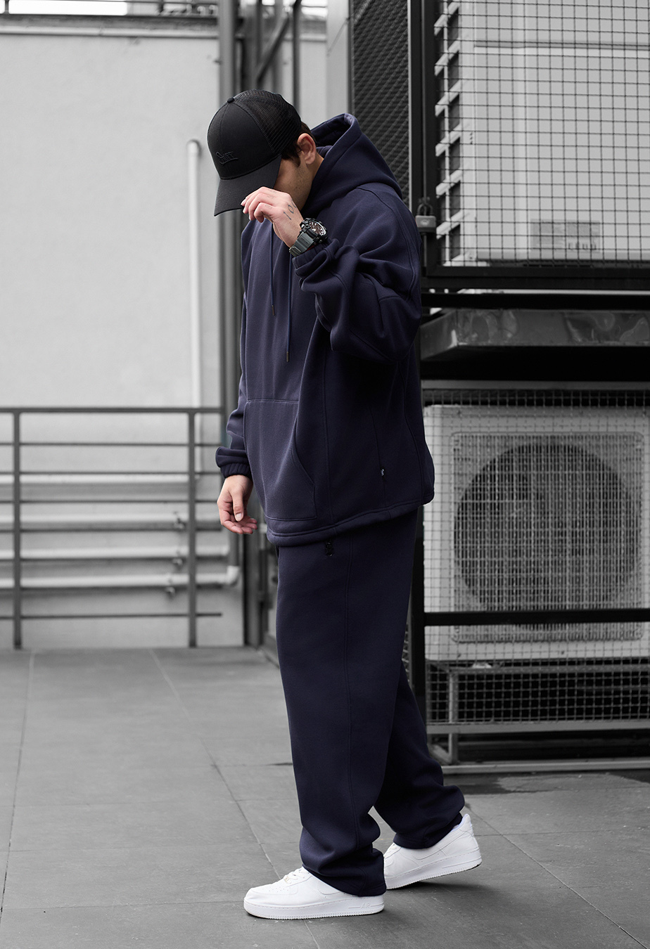 Costum de trening Staff blr navy oversize fleece