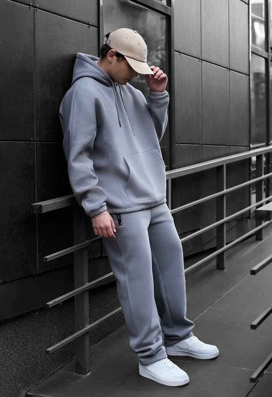 Costum de trening Staff blr gray oversize fleece
