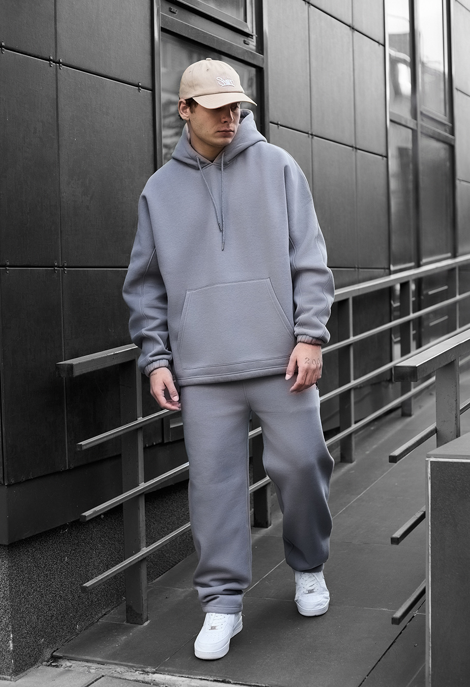 Costum de trening Staff blr gray oversize fleece