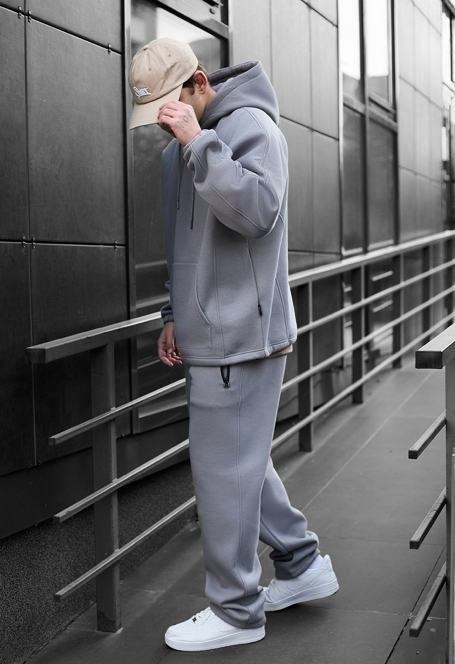 Costum de trening Staff blr gray oversize fleece