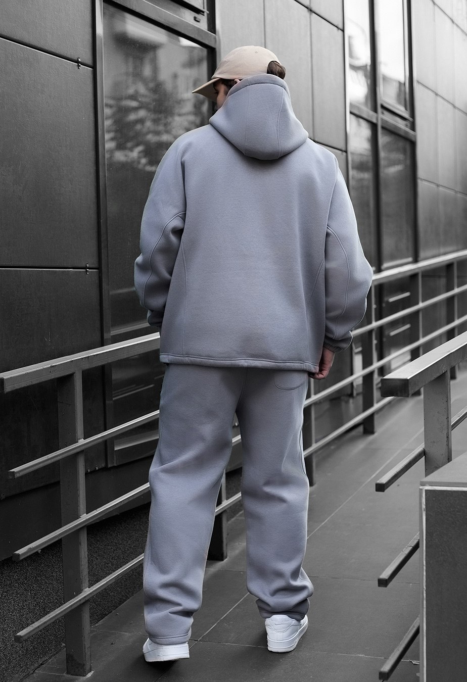 Costum de trening Staff blr gray oversize fleece