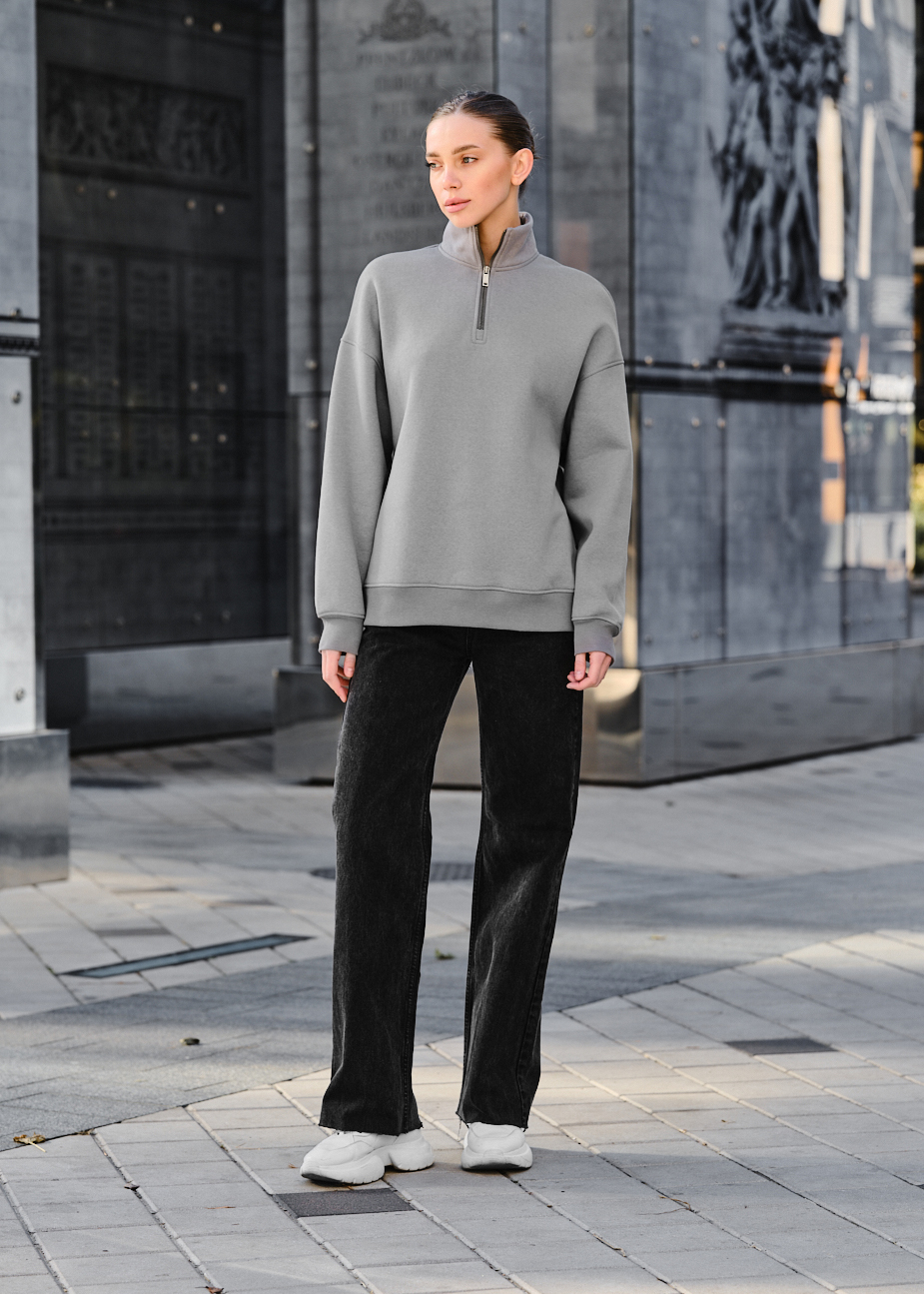 Bluză de damă Staff le gray oversize fleece