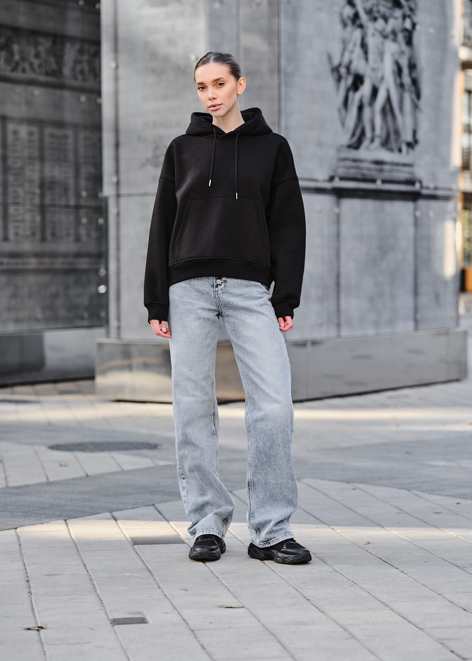 Hanorac de damă Staff ti black oversize fleece