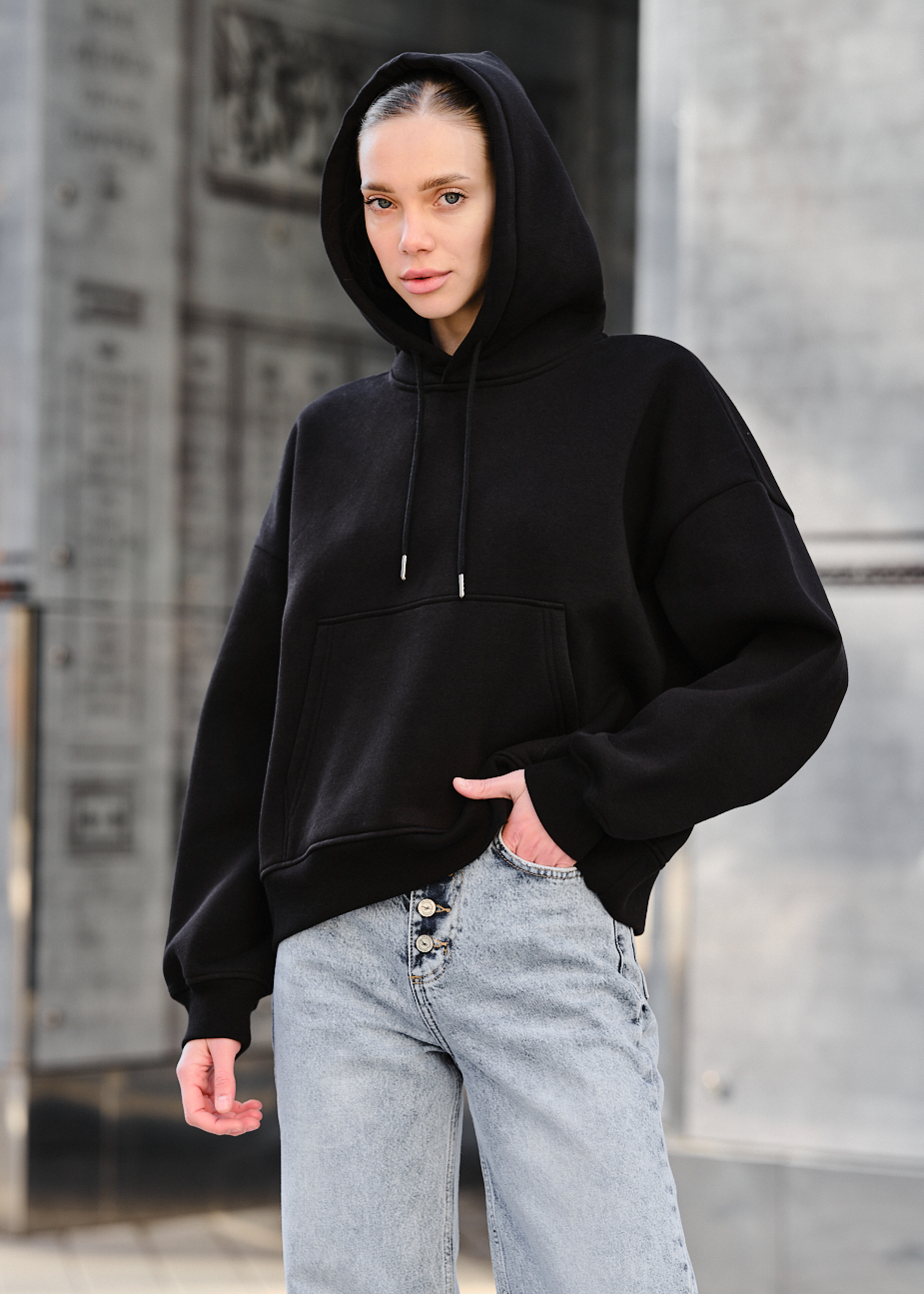Hanorac de damă Staff ti black oversize fleece
