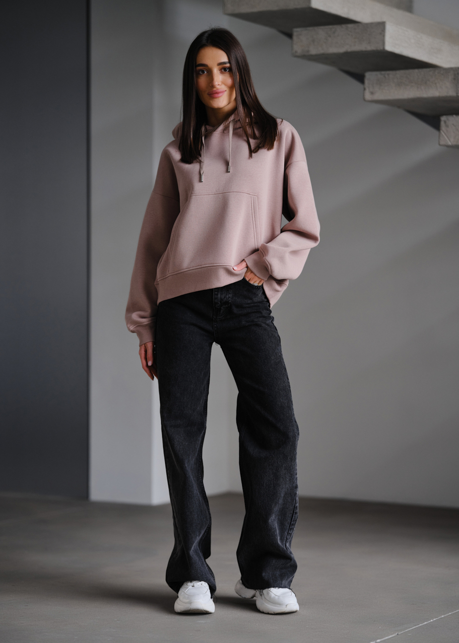 Hanorac de damă Staff ti dark powder oversize fleece