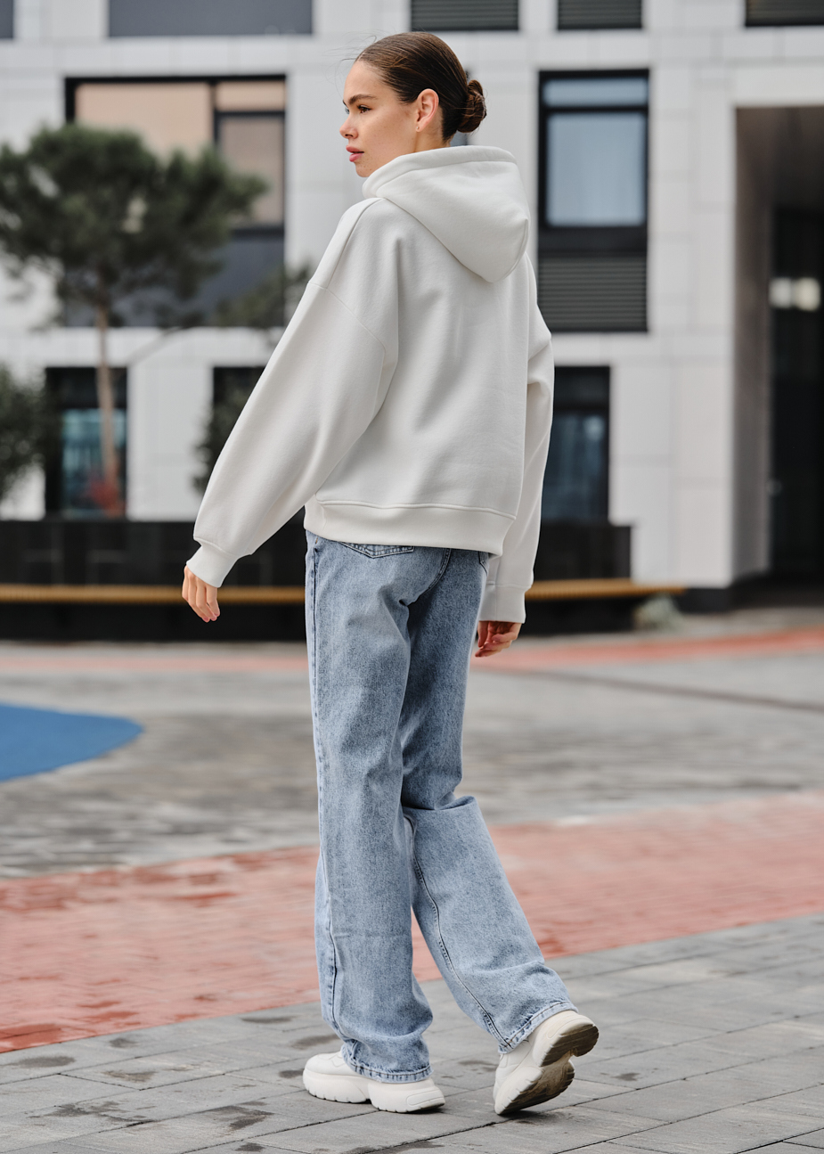 Hanorac de damă Staff ti white oversize fleece