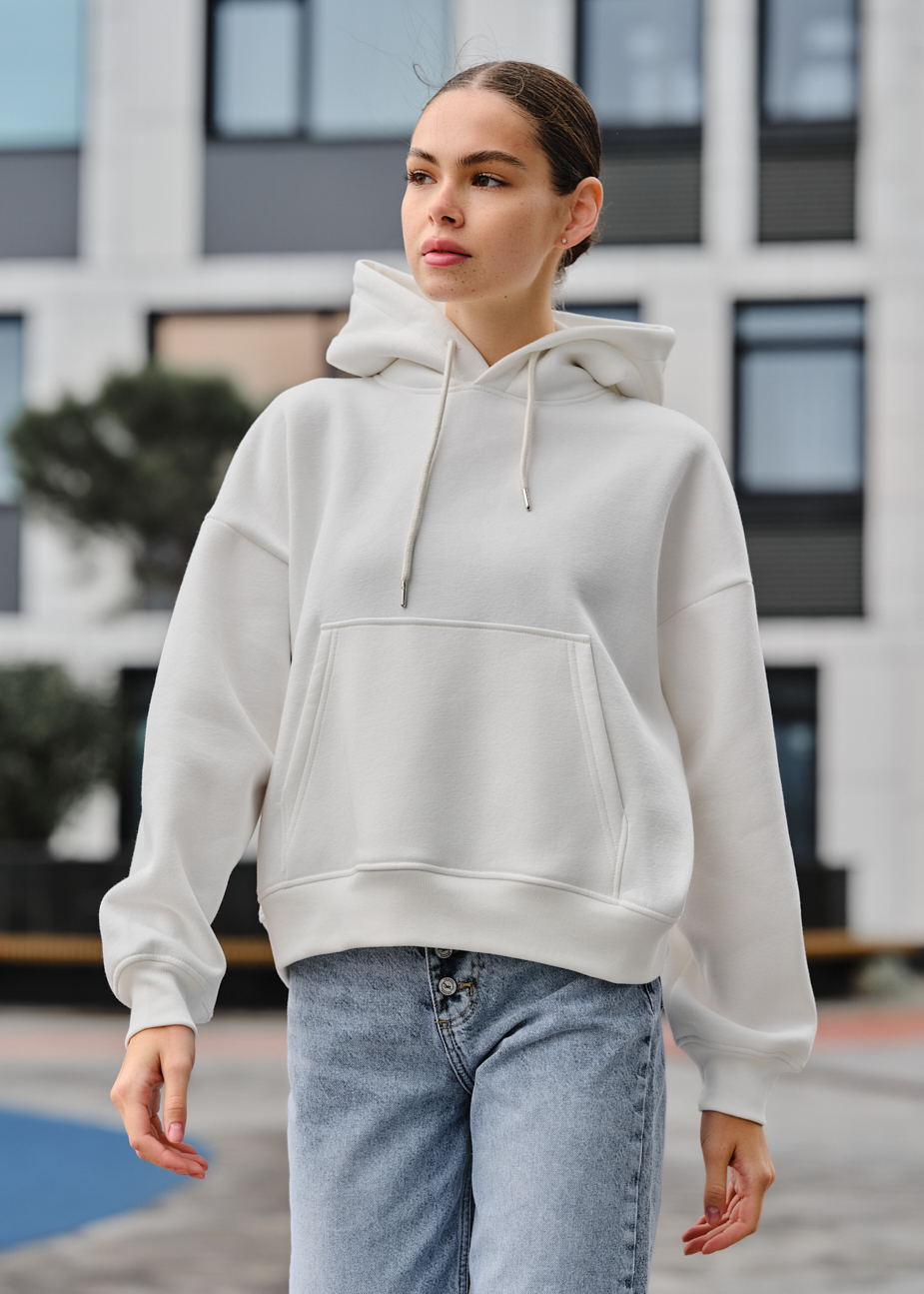 Hanorac de damă Staff ti white oversize fleece