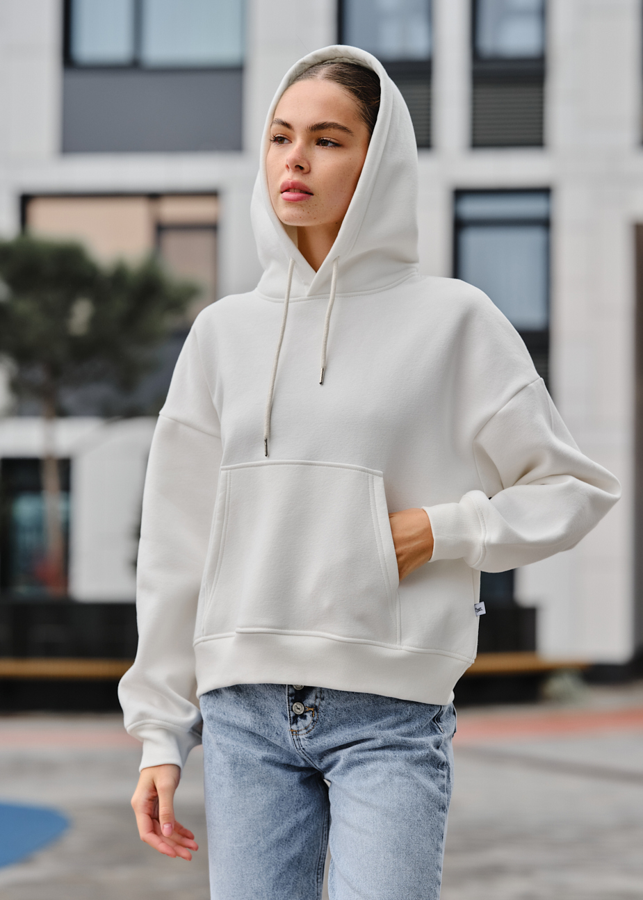 Hanorac de damă Staff ti white oversize fleece