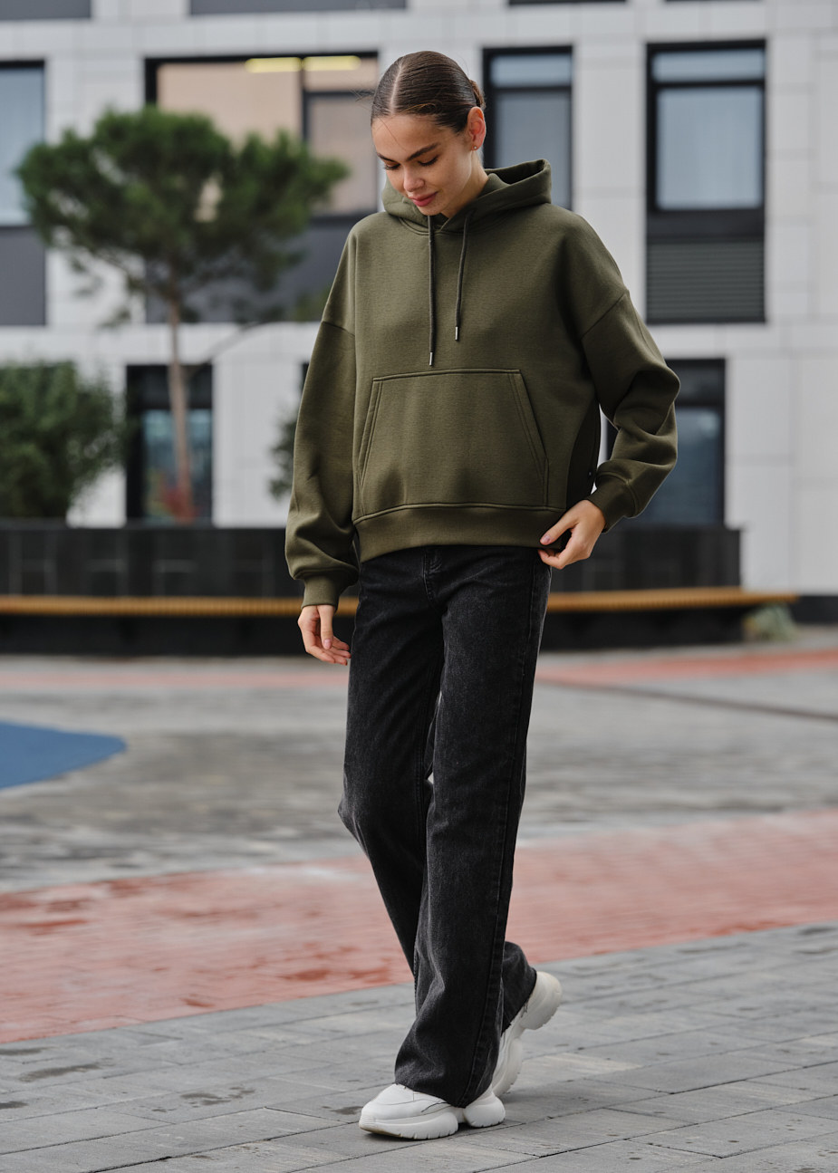 Hanorac de damă Staff ti khaki oversize fleece