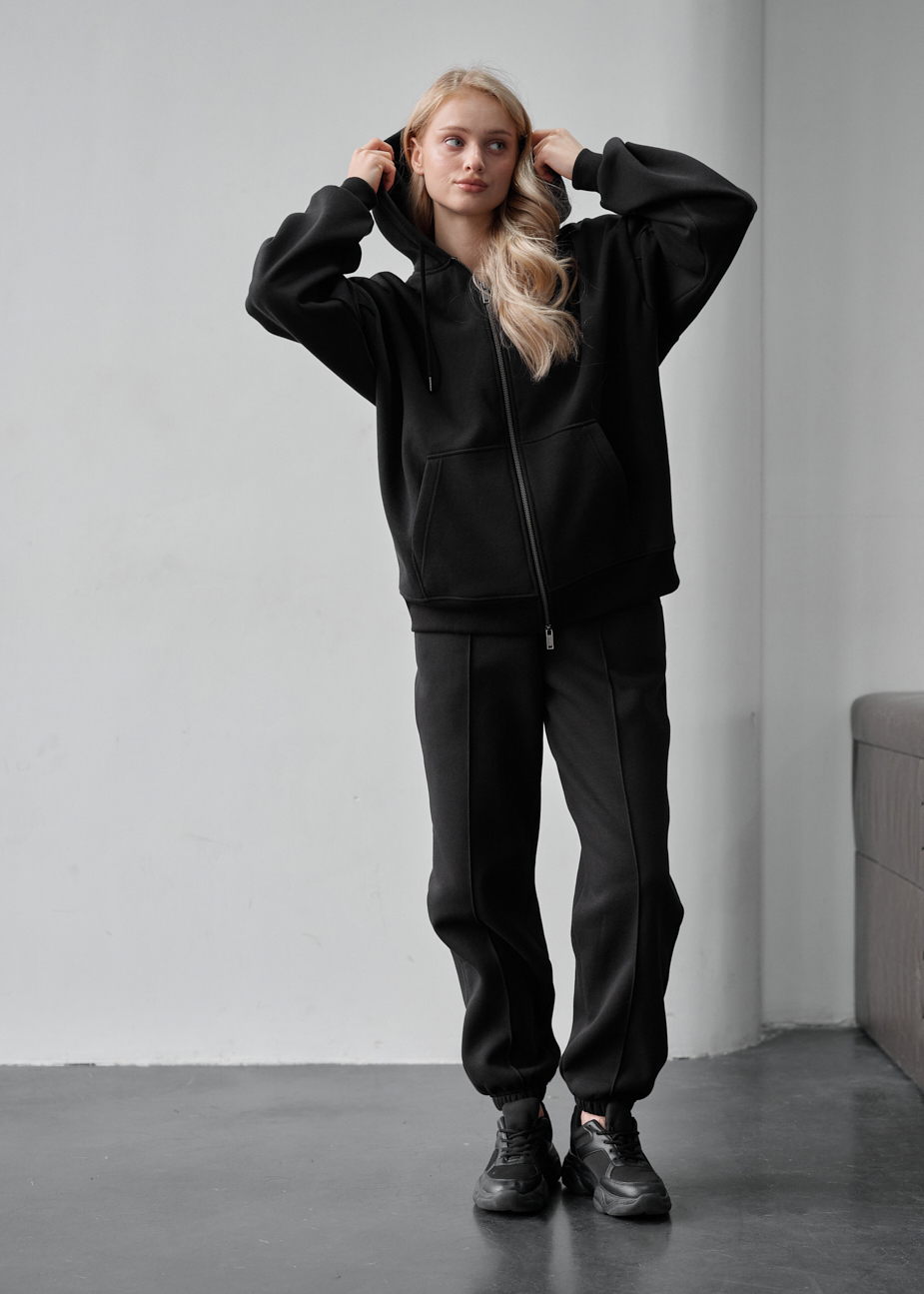 Trening de damă Staff jay black zip oversize fleece