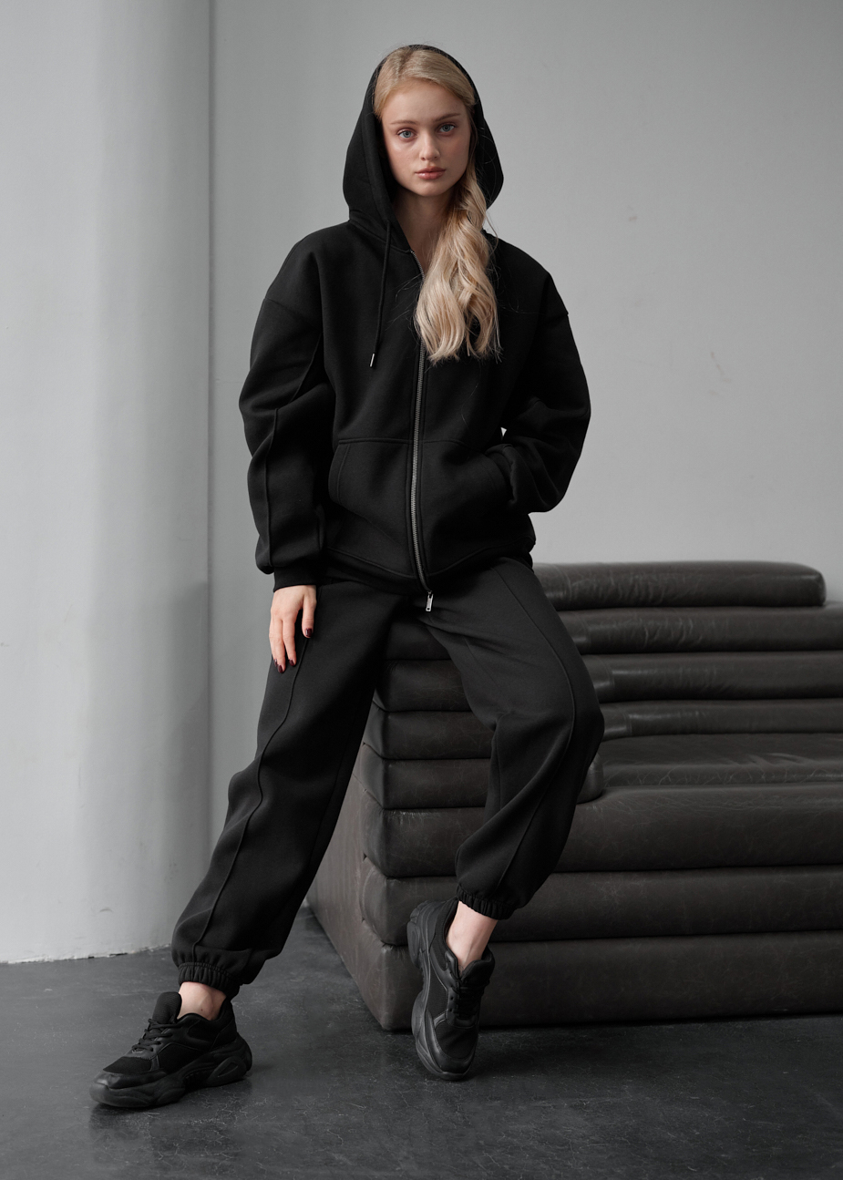Trening de damă Staff jay black zip oversize fleece