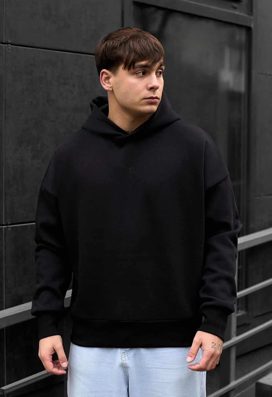 Hanorac Staff black logo oversize fleece