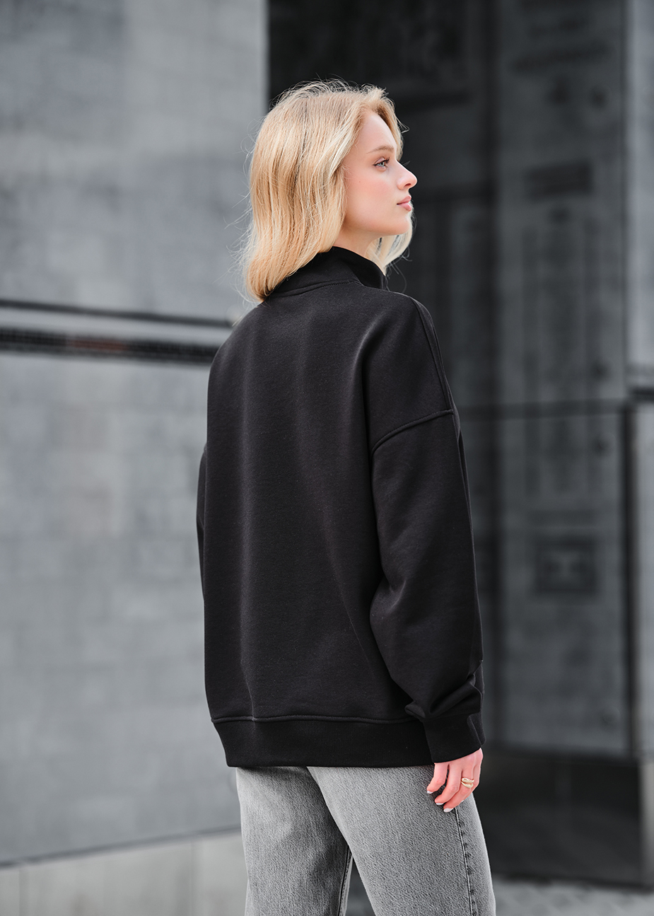 Bluză cu fermoar Staff le black oversize