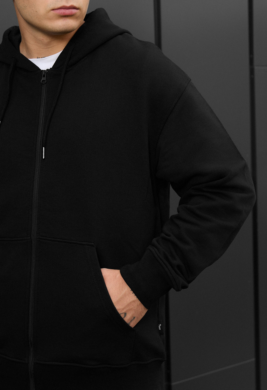 Hanorac Staff black zip oversize