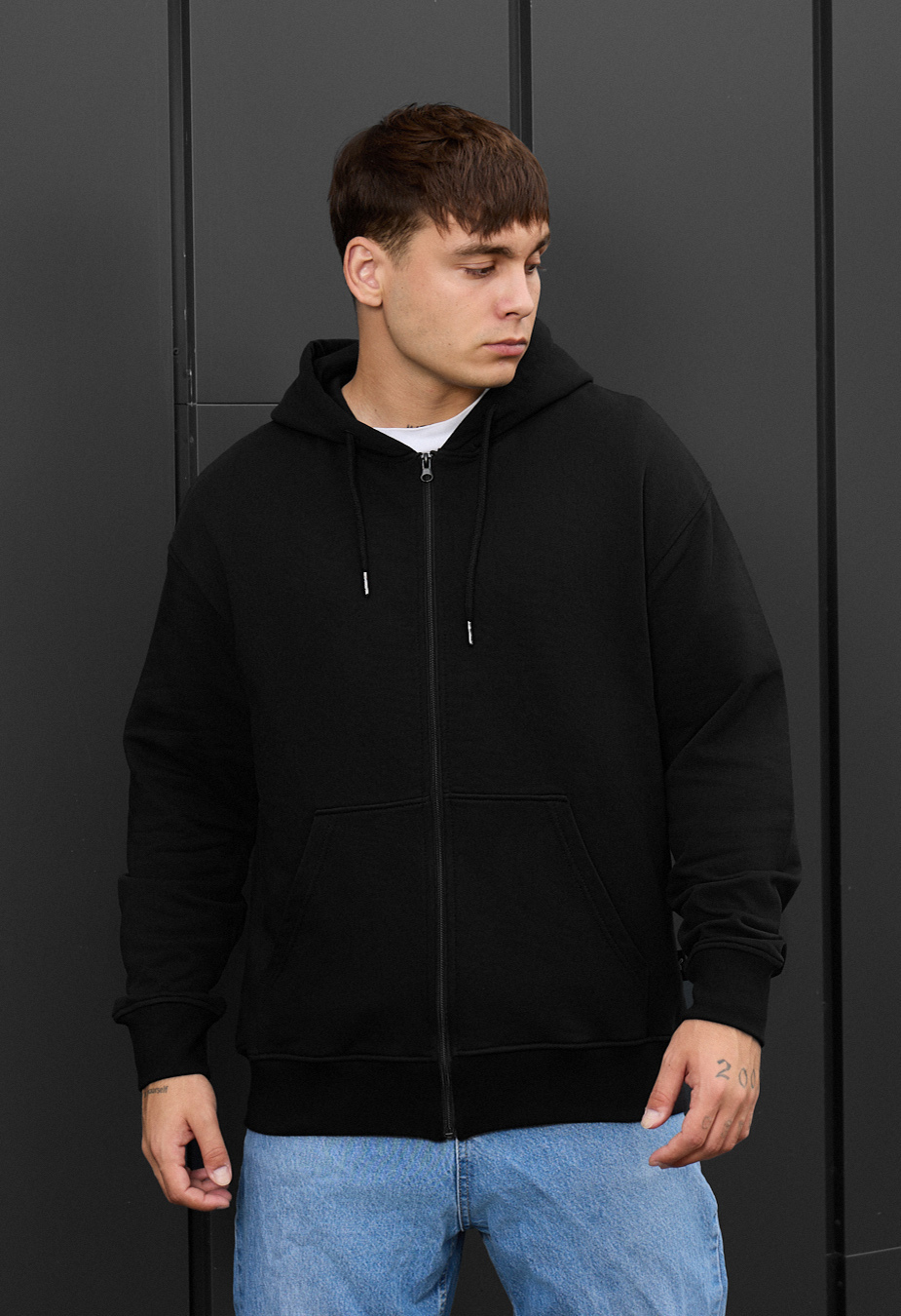 Hanorac Staff black zip oversize