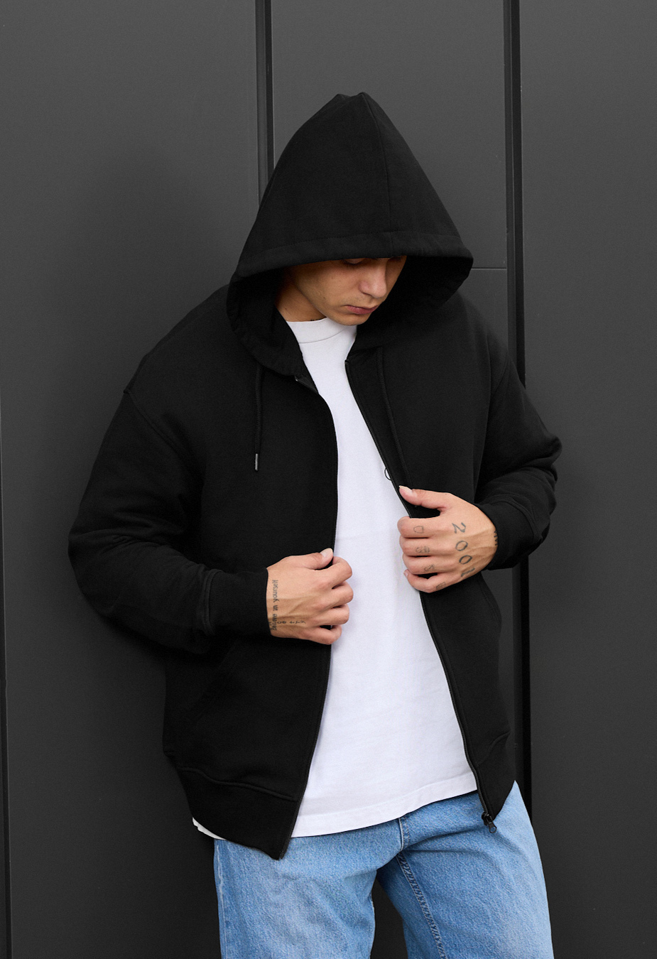 Hanorac Staff black zip oversize