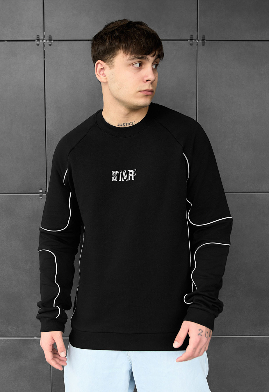 Bluză de trening Staff black logo reflective