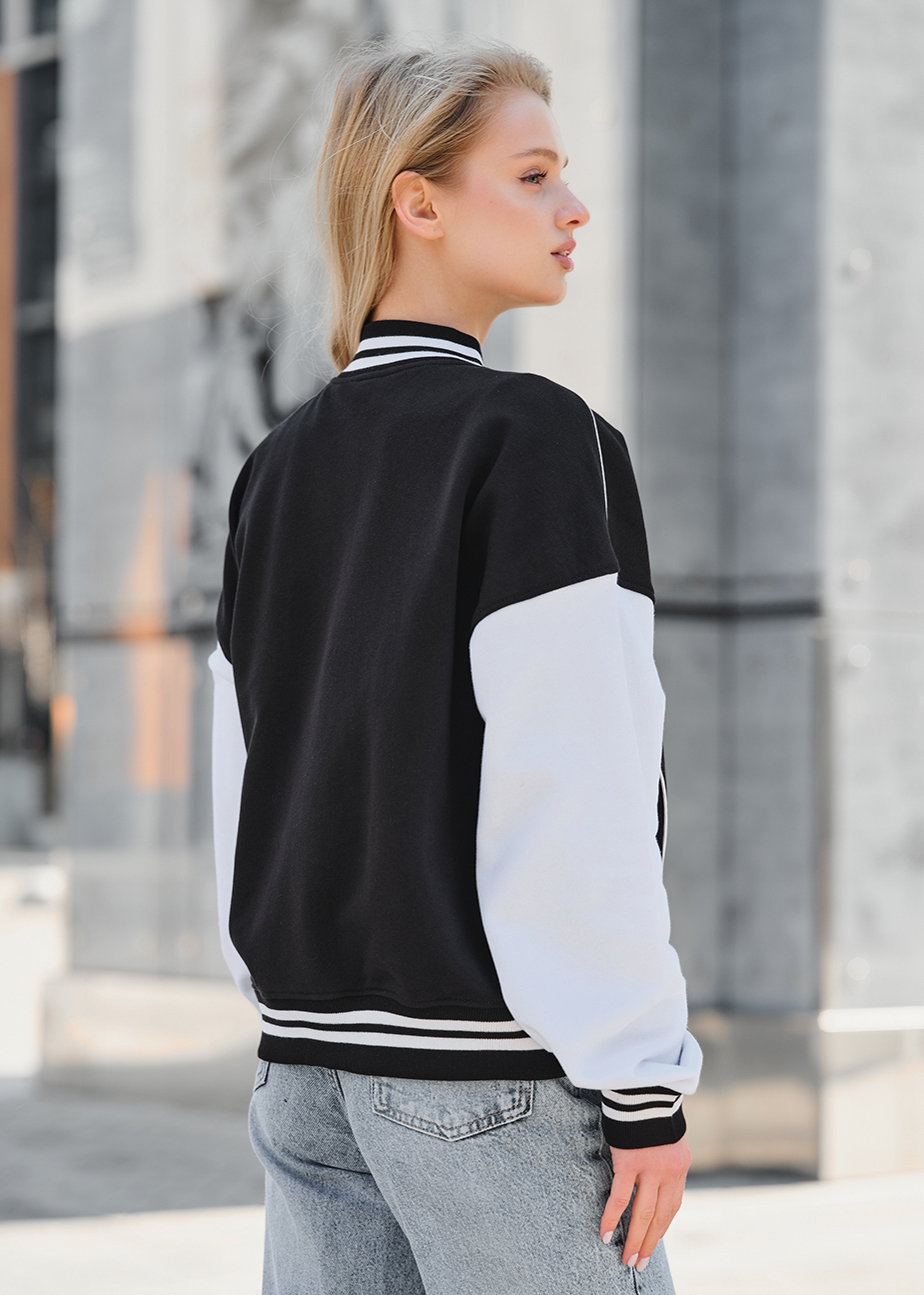 Jachetă bomber tricotată de damă Staff te black & white oversize