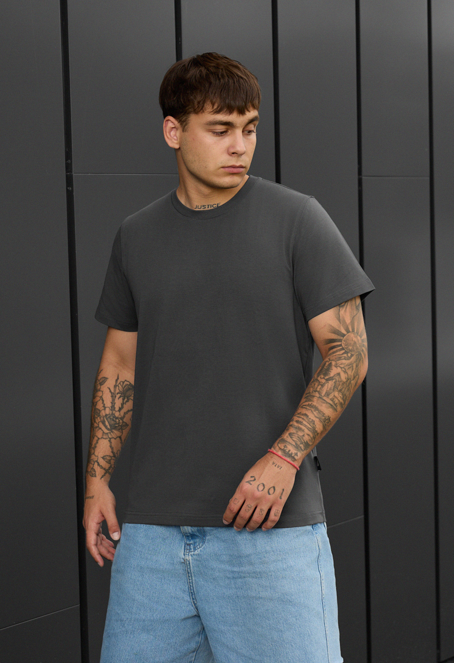 Tricou Staff dark gray basic