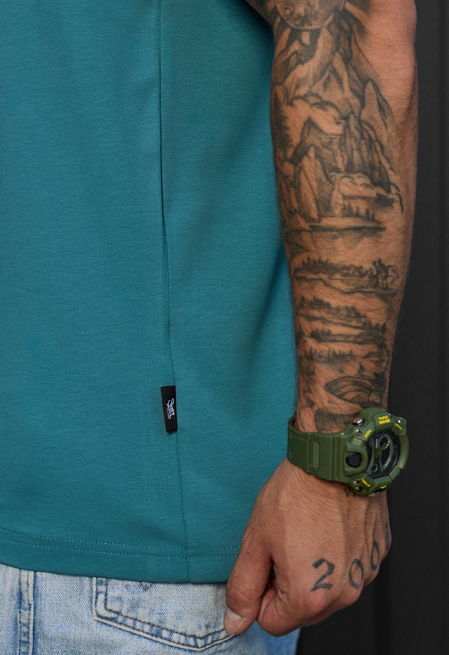 Tricou Staff turquoise basic