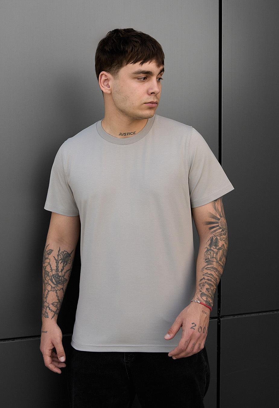 Tricou Staff light gray basic