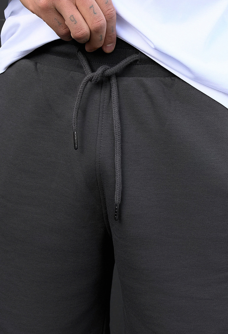 Pantaloni scurți tricotați Staff dje dark gray logo
