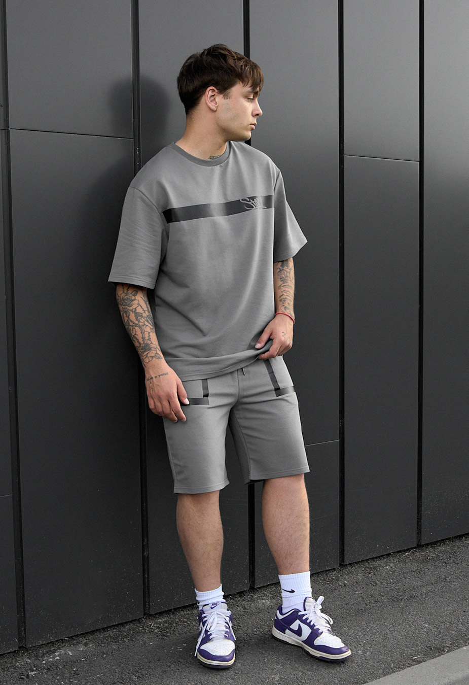 Set de vară tricou + pantaloni scurți Staff ra gray