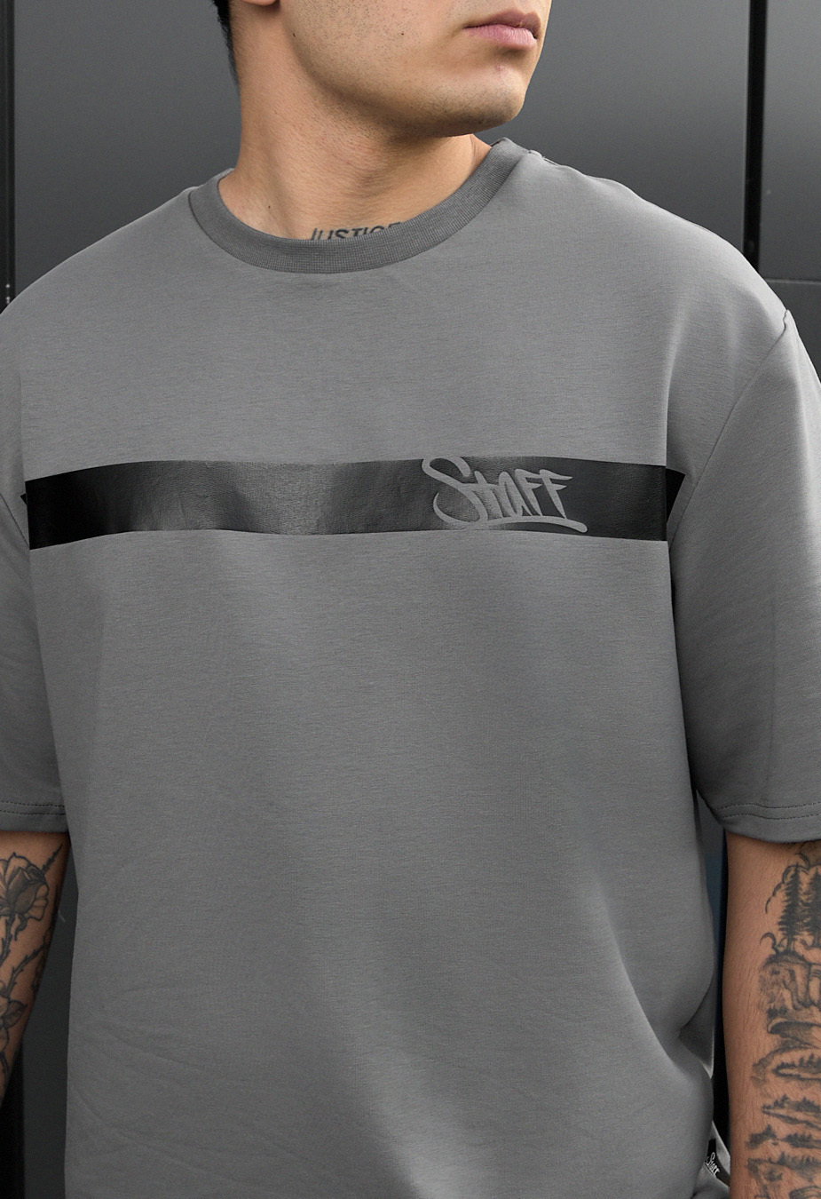 Set de vară tricou + pantaloni scurți Staff ra gray