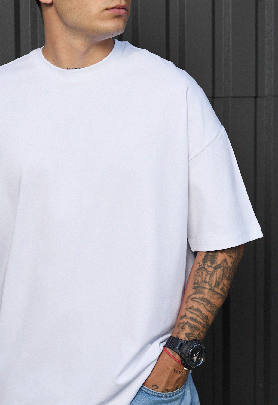 Tricou Staff white oversize