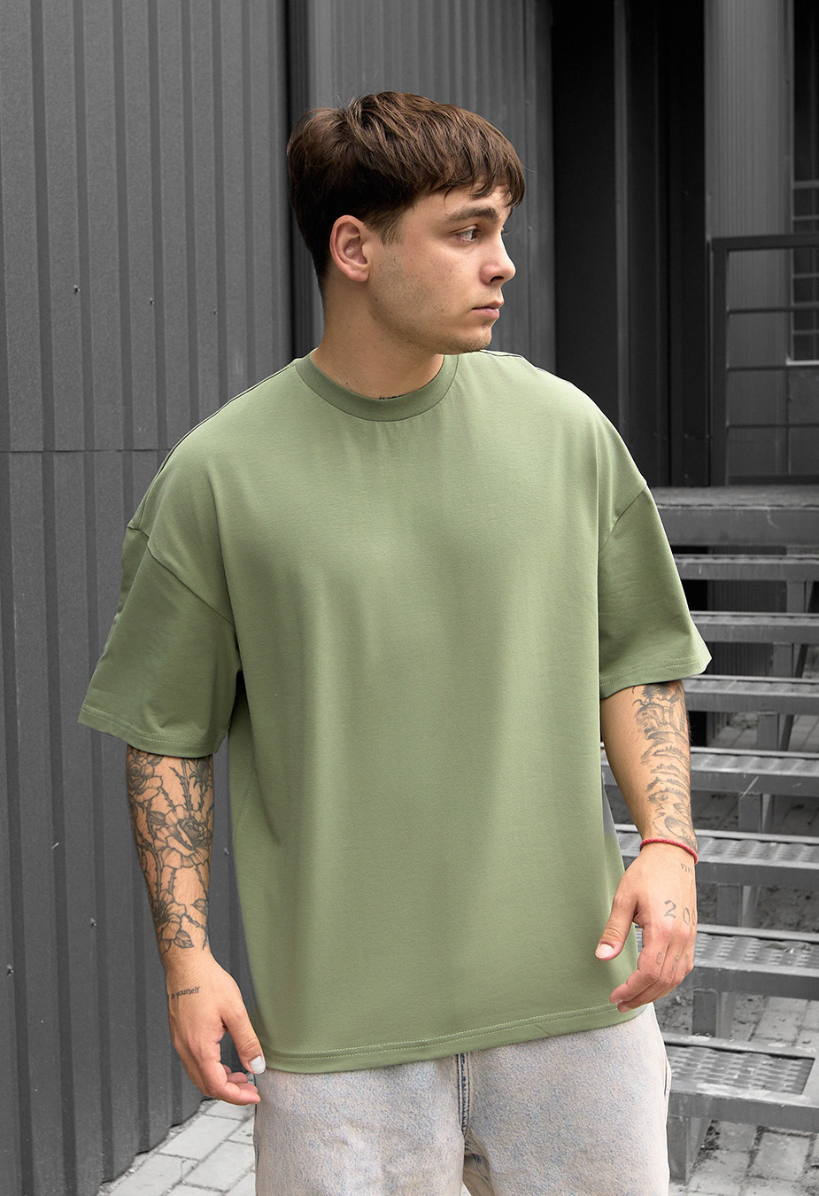Tricou Staff green oversize
