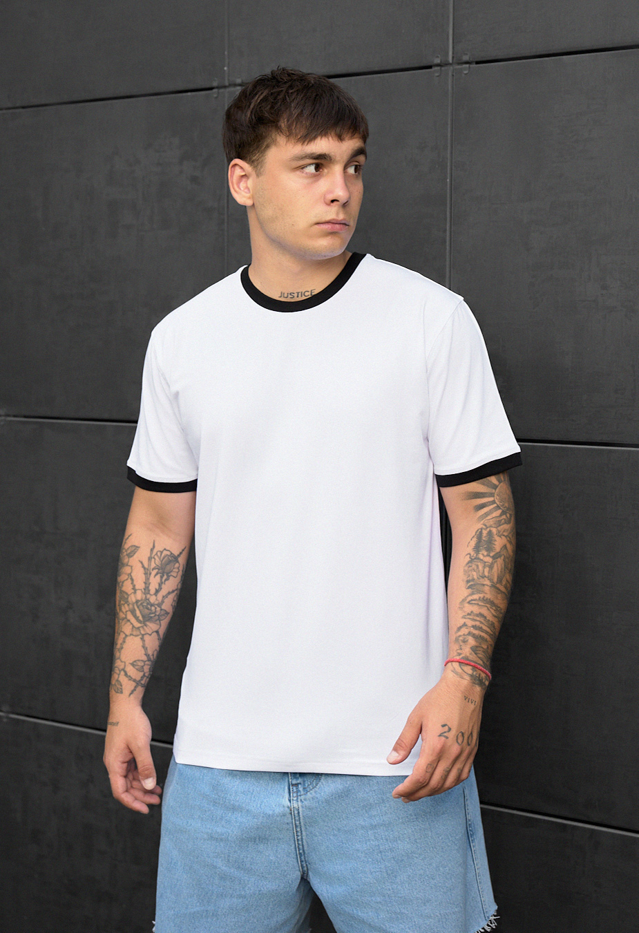 Tricou Staff ve white & black