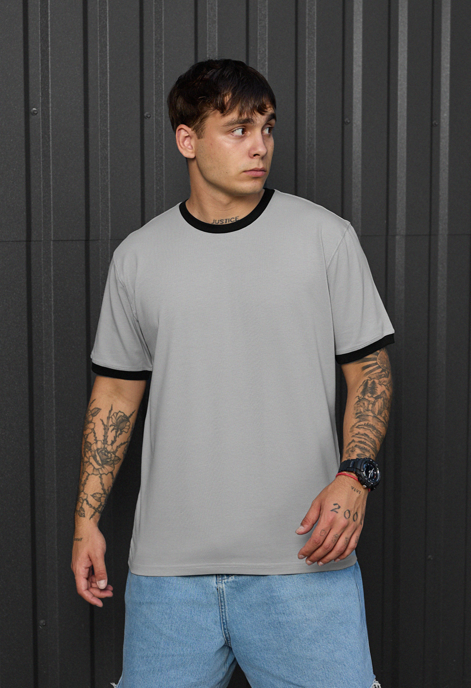 Tricou Staff ve gray & black