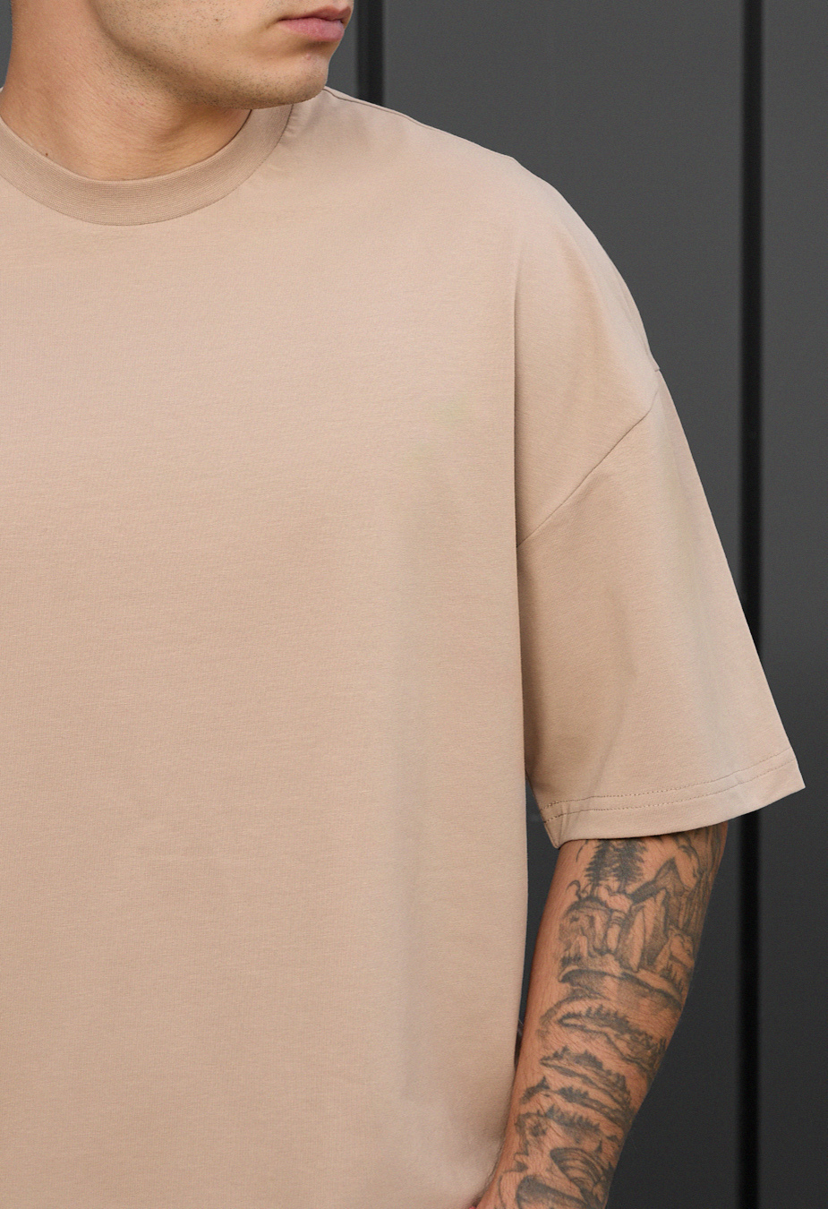 Tricou Staff beige oversize