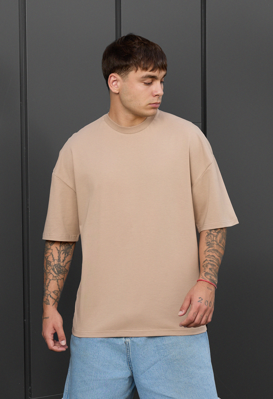 Tricou Staff beige oversize