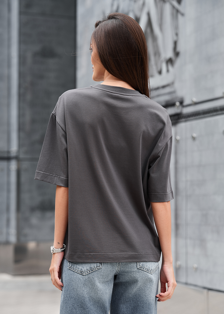 Tricou de damă Staff dark gray oversize