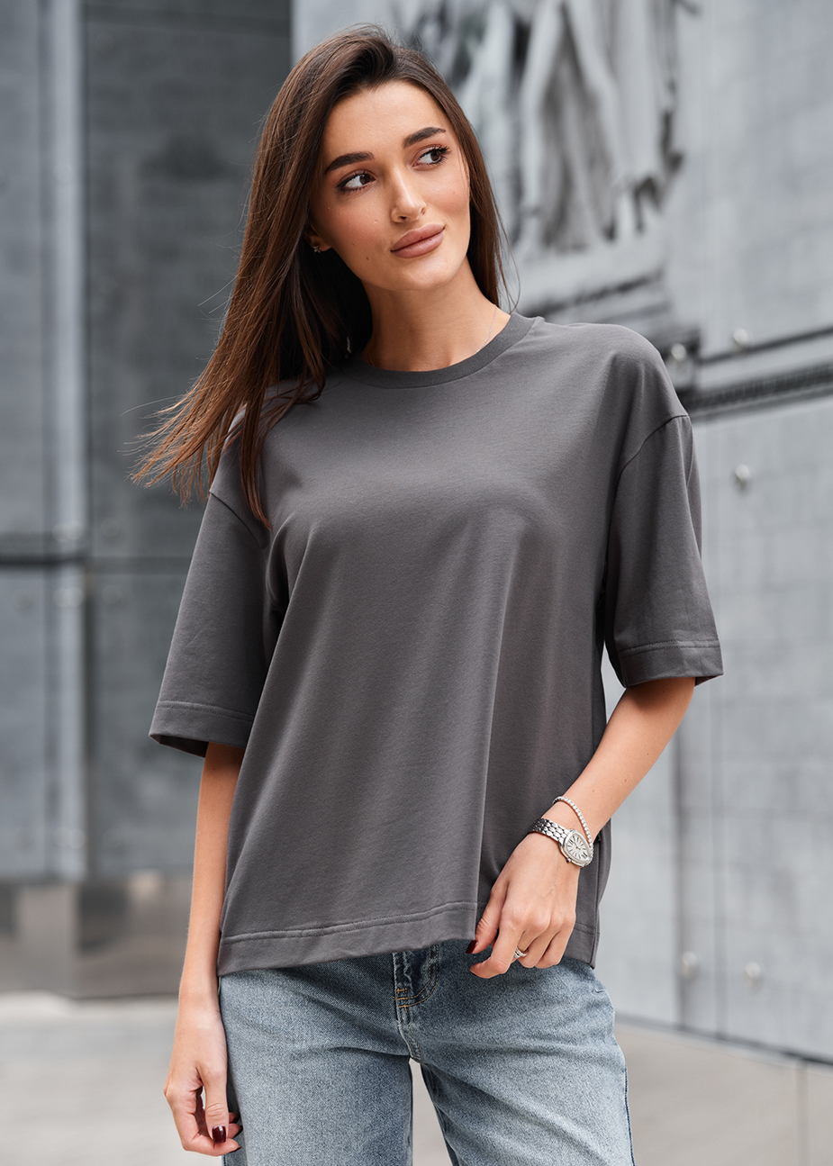 Tricou de damă Staff dark gray oversize