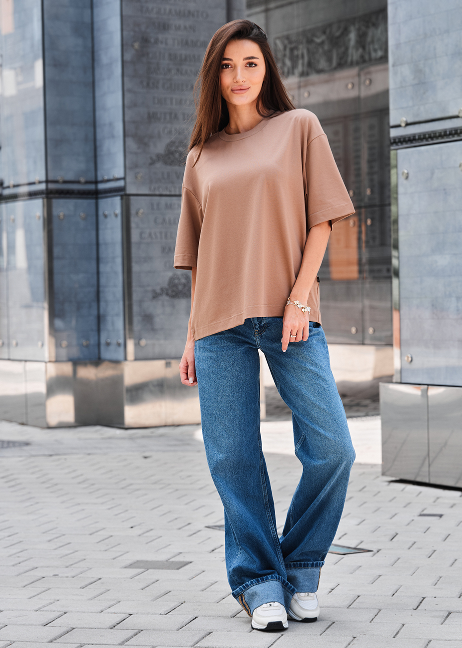 Tricou de damă Staff brown oversize