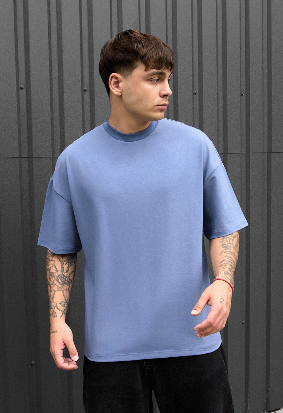 Tricou Staff blue oversize