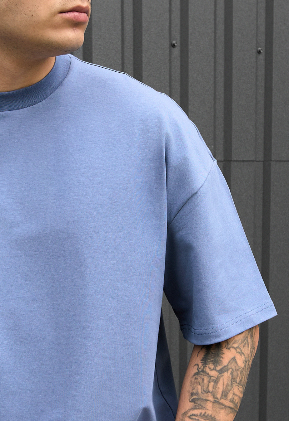 Tricou Staff blue oversize