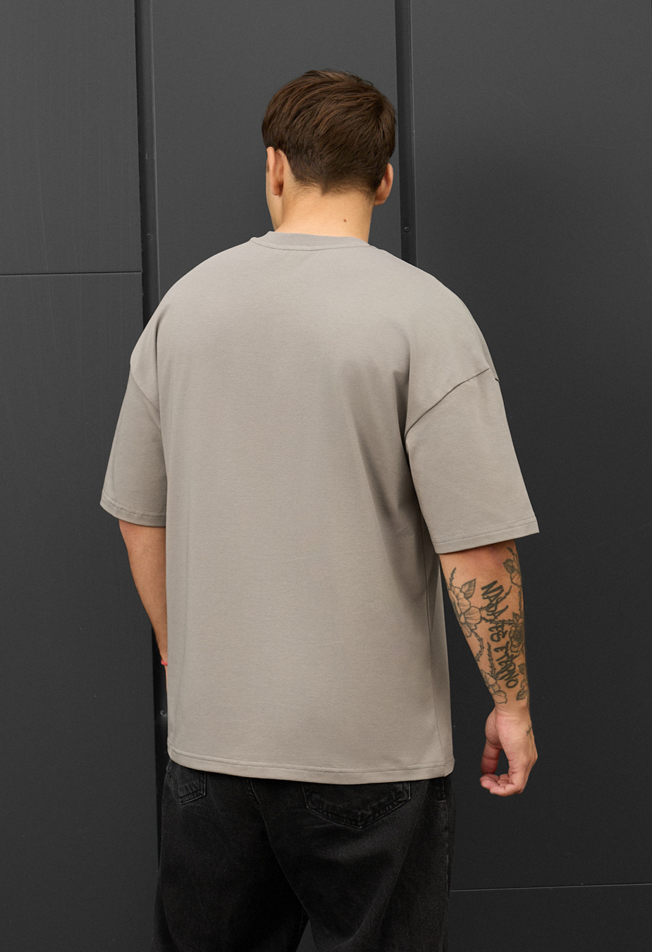 Tricou Staff gray oversize