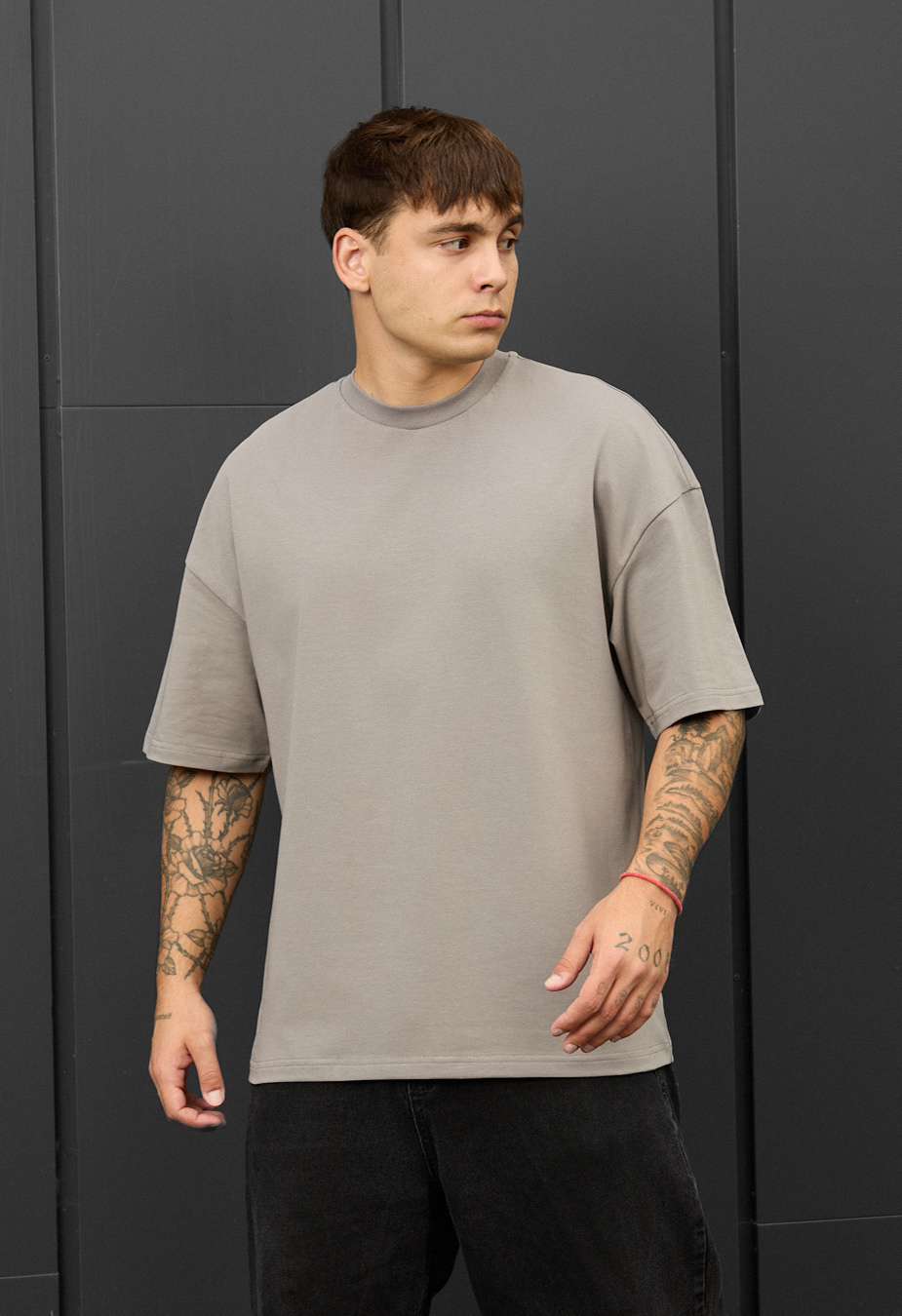 Tricou Staff gray oversize